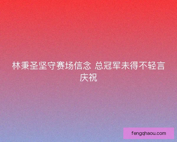 林秉圣坚守赛场信念 总冠军未得不轻言庆祝